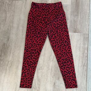 Onzie women’s Leggings - Red and Black Leopard Print